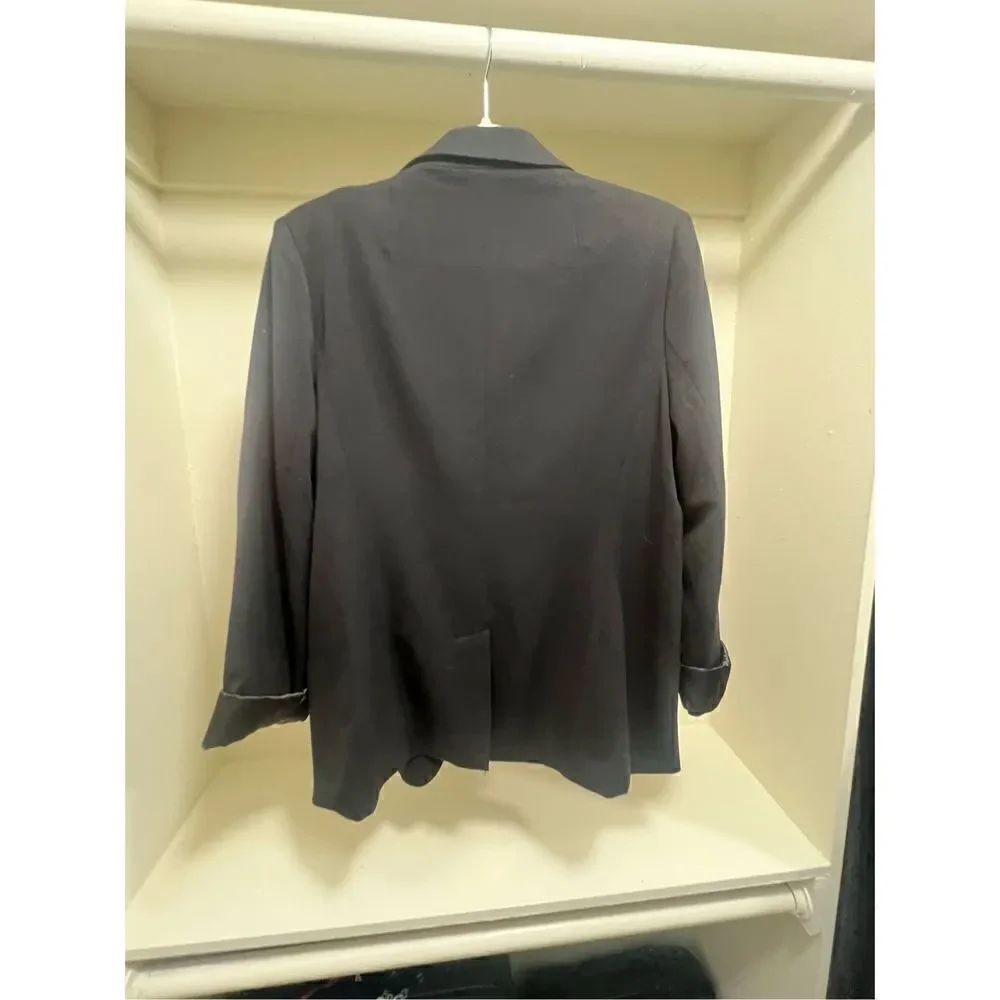 NORDSTROM Silence + Noise Black Blazer with Satin Detail Size Large